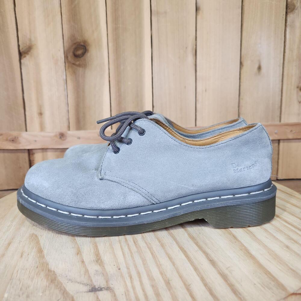 Dr. Martens 11837 3 Eye Shoes Womens 7 Gray Suede Lace Up Flat Casual Oxford